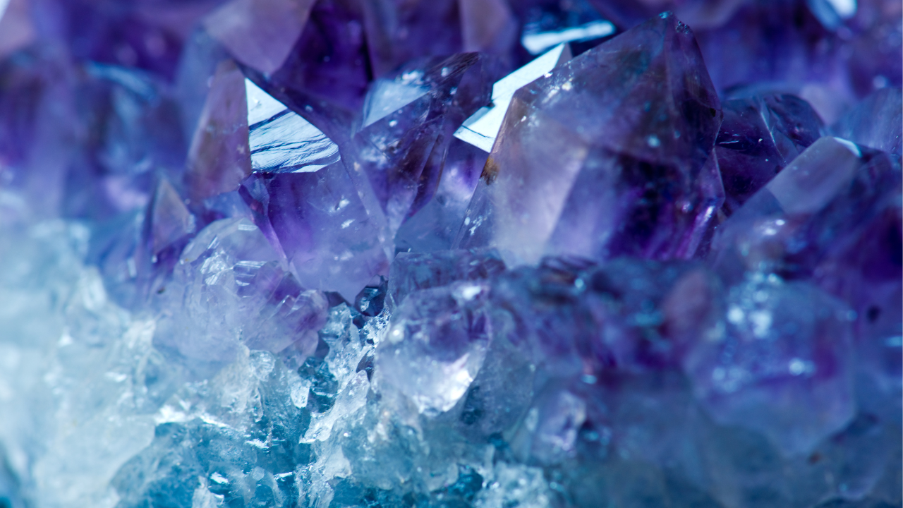 Beautiful blue purple crystal cluster