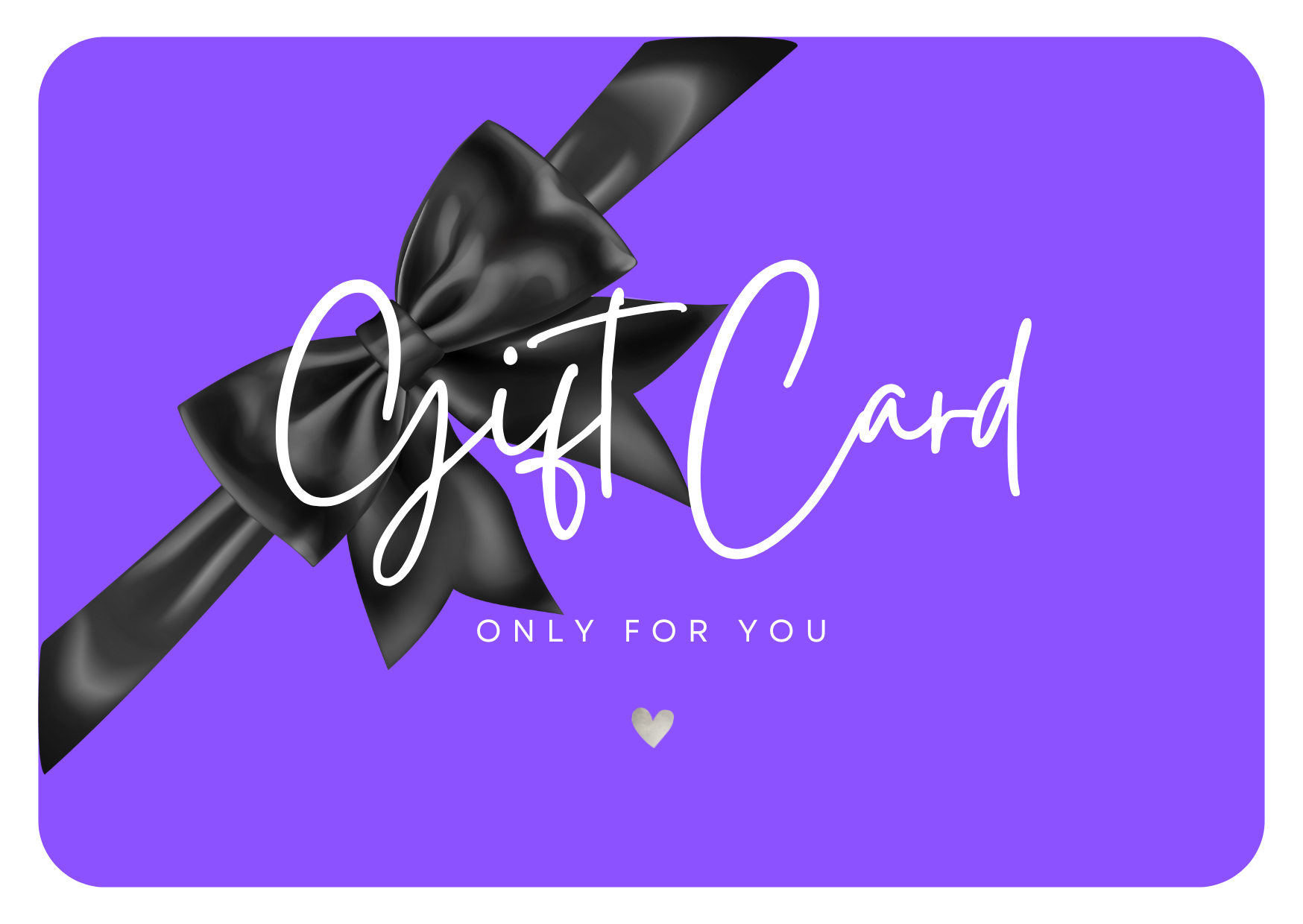 Davinas purple gift card with black ribbon bow promoting premium gift cards online